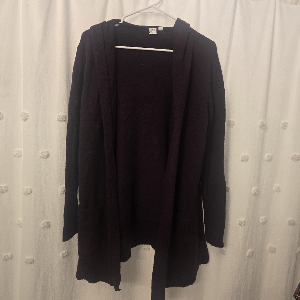 Gap Women's Purple Sweater Cardigan With Pockets Size L Deep Purple